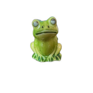 Vintage Frog Figurine Toad MCM Ceramic Hand‎ Painted 1.75"